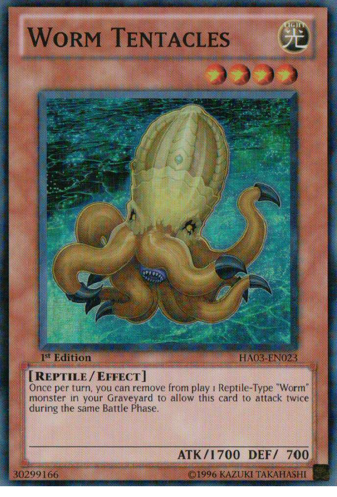 worm yugioh cards Yu-Gi-Oh! Barses BP01-EN201 Description coming soon... Parasite Worm Yu-Gi-Oh! custom card