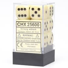 Chessex Opaque: 16mm D6 Dice Block