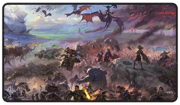 Lord of the rings: Tales of Middle Earth Playmat: Battle Scene Black Stitched Edge