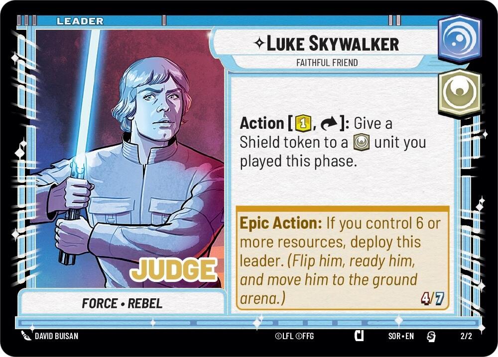 Luke Skywalker - Faithful Friend (3/002) (Judge Promo) (002/002) [Spark of Rebellion Promos]