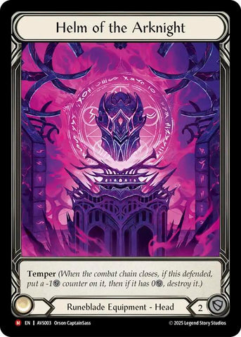 Helm of the Arknight [AVS003] (Armory Deck: Legends Viserai)  Cold Foil