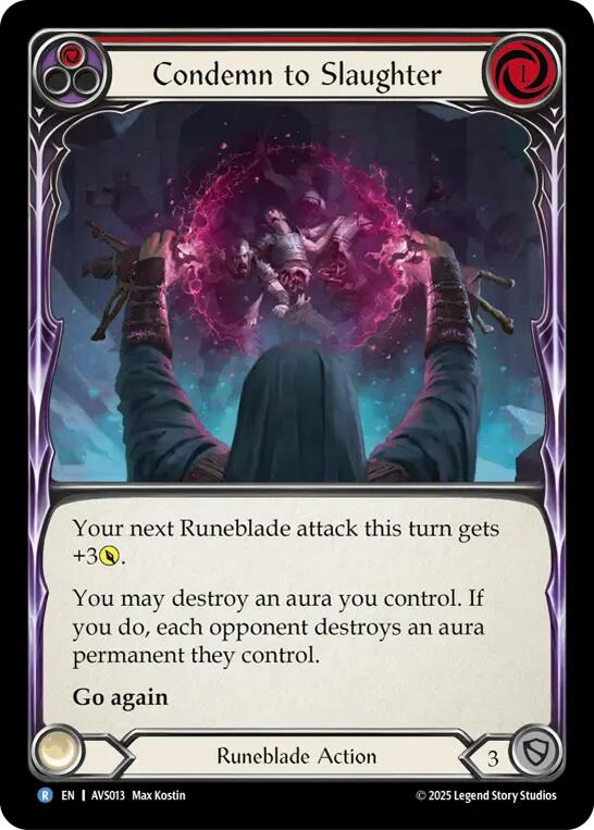 Condemn to Slaughter (Red) [AVS013] (Armory Deck: Legends Viserai)