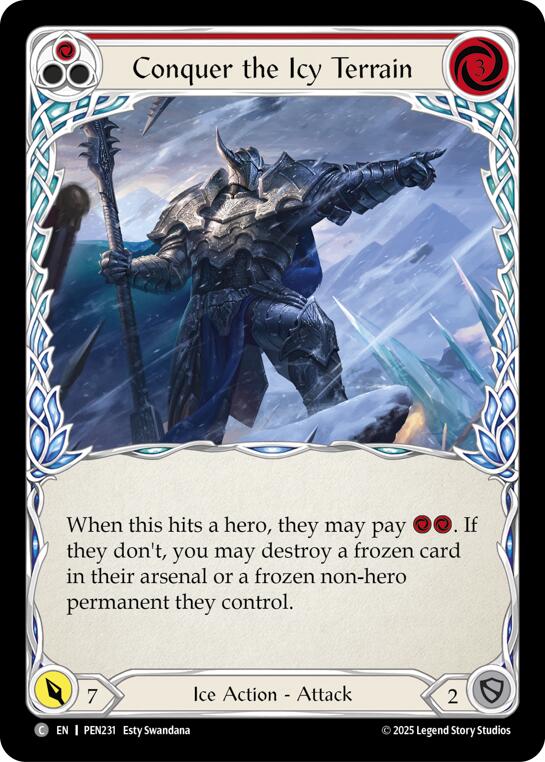Conquer The Icy Terrain (Red) (Rainbow Foil) [PEN231] (Compendium of Rathe)  Rainbow Foil