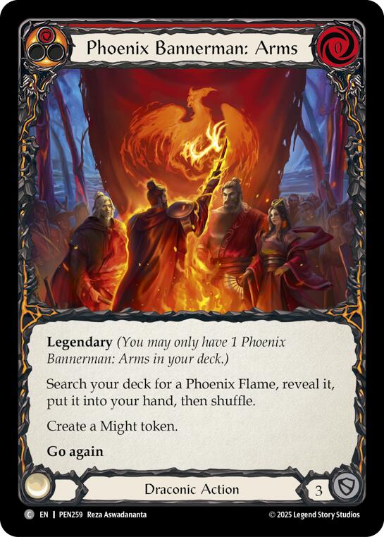 Phoenix Bannerman Arms (Red) (Rainbow Foil) [PEN259] (Compendium of Rathe)  Rainbow Foil