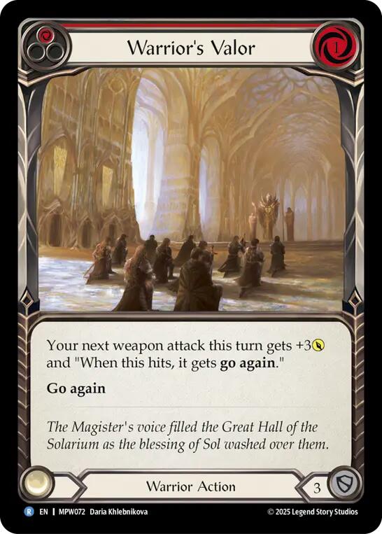 Warrior's Valor (Red) [MPW072] (Mastery Pack Warrior)