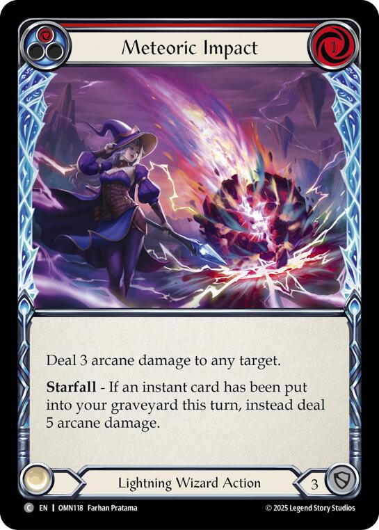 Meteoric Impact (Red) [OMN118] (Omens of the Third Age)  Rainbow Foil