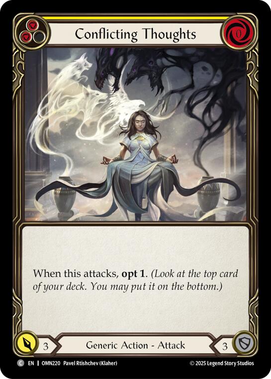 Conflicting Thoughts (Yellow) [OMN220] (Omens of the Third Age)  Rainbow Foil