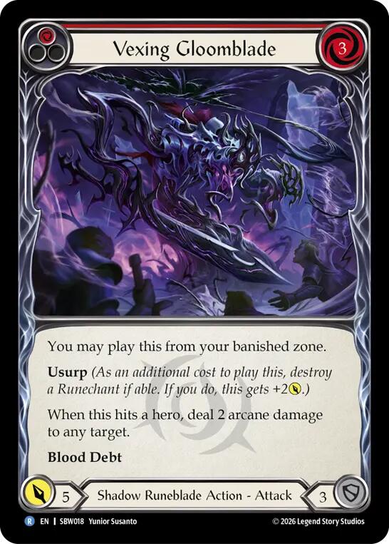 Vexing Gloomblade (Red) [SBW018] (Silver Age: Usurp the Shadow Throne)