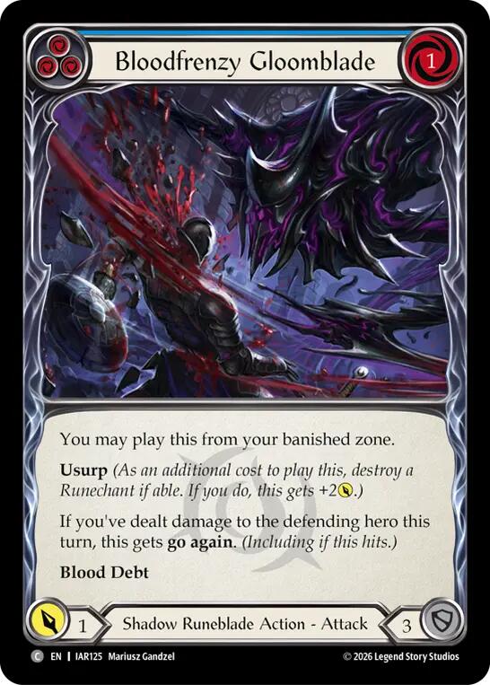 Bloodfrenzy Gloomblade (Blue) [IAR125] (Usurp the Shadow Throne)