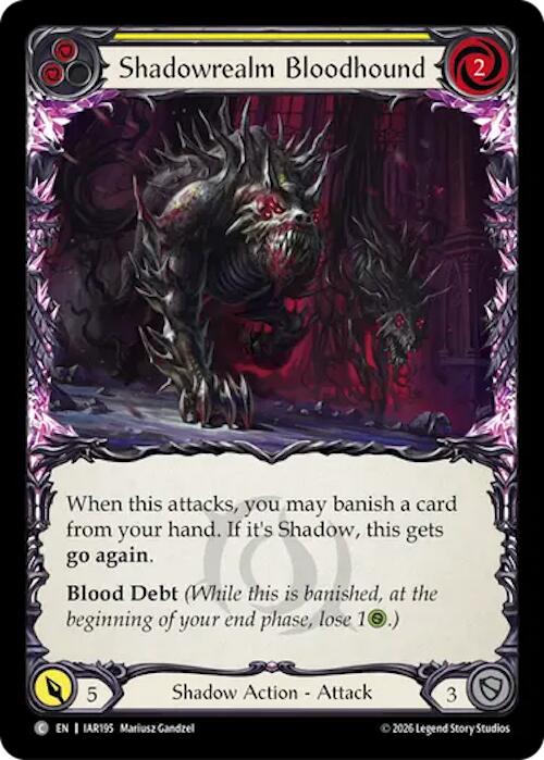 Shadowrealm Bloodhound (Yellow) [IAR195] (Usurp the Shadow Throne)  Rainbow Foil