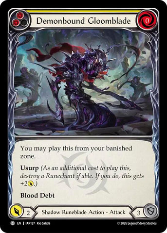 Demonbound Gloomblade (Yellow) [IAR127] (Usurp the Shadow Throne)  Rainbow Foil