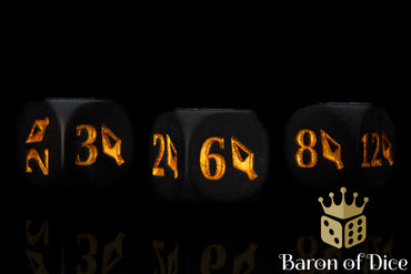 Flesh and Blood Attack 7/12 Dice, Matte Black 7/12