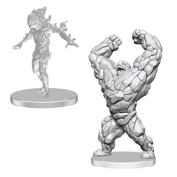 WizKids Deep Cuts Unpainted Miniatures: Living Landslide & Living Wildfire
