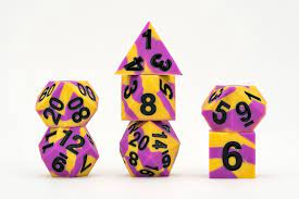 MDG Sharp Edge Silicone Rubber: Polyhedral 7 Dice Set