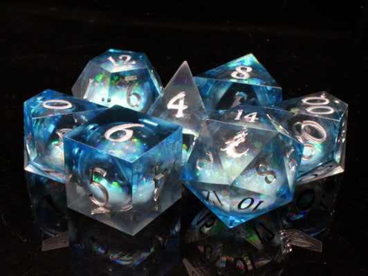 Old School Dice: Sharp Edge Liquid Infused Dice