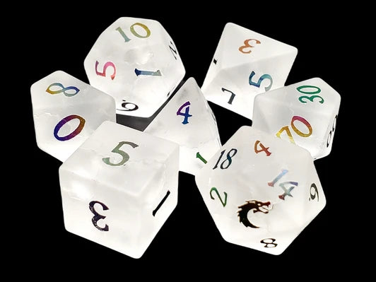 Old School Dice Gem Stone Dice