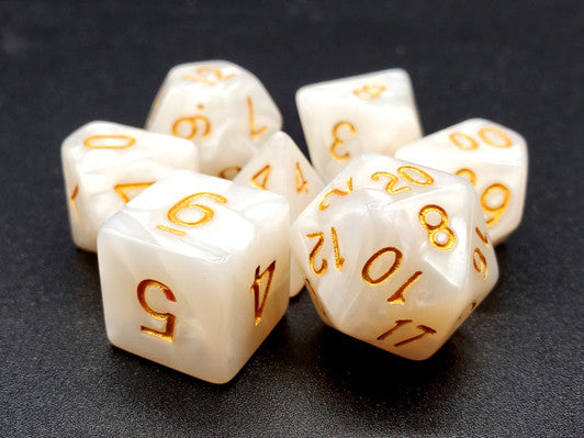 Old School Dice: Pearl Drop Dice