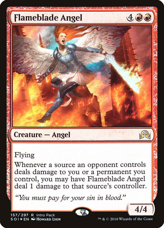 Flameblade Angel (Intro Pack) [Shadows over Innistrad Promos]