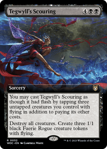 Tegwyll's Scouring (Extended Art) [Wilds of Eldraine Commander]