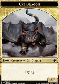 Cat Dragon (009) // Dragon (007) Double-sided Token [Commander 2017 Tokens]