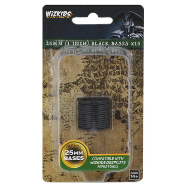 WizKids Deep Cuts Unpainted Miniatures: 25mm Round Bases (15) Black