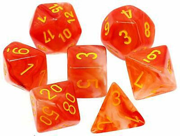 Chessex Ghostly Glow: Polyhedral 7 Dice Set