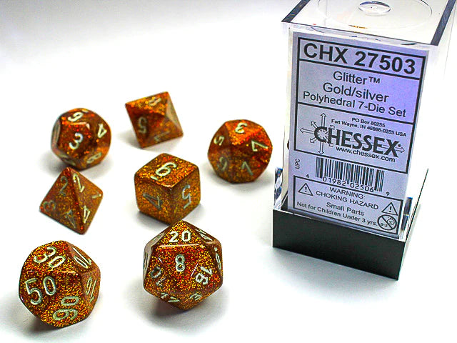 Chessex Glitter: Polyhedral 7 Dice Set