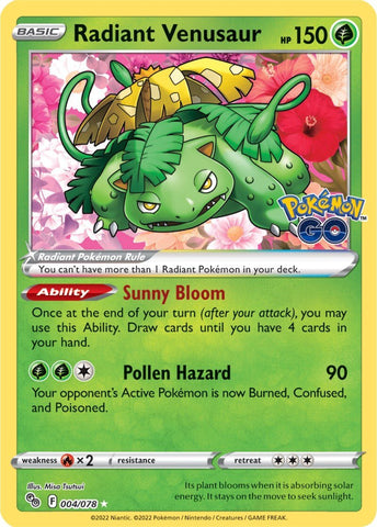 Radiant Venusaur (004/078) [Pokémon GO]