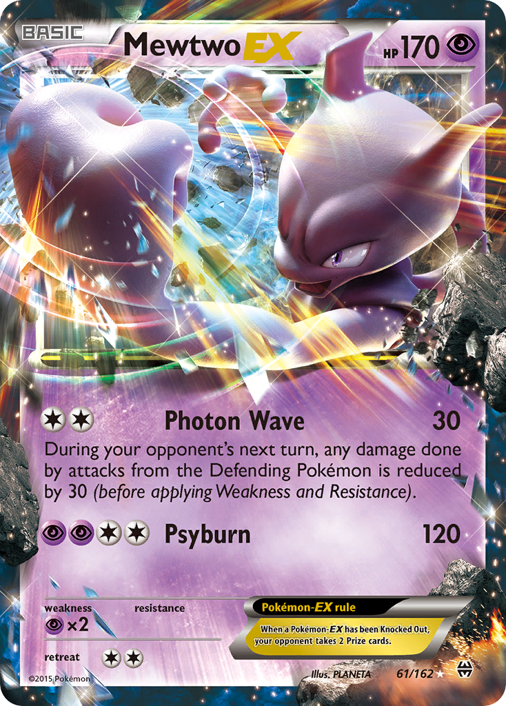 Pokemon X and Y BREAKthrough Ultra Rare Holo Mewtwo EX #61