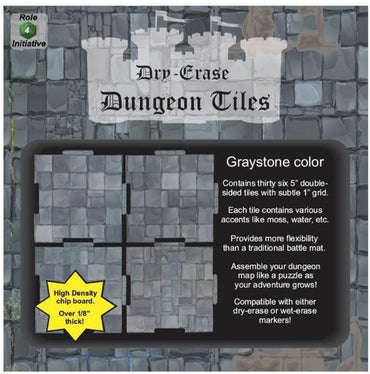 Dry Erase Dungeon Tiles - Pack of 36 5" square tiles