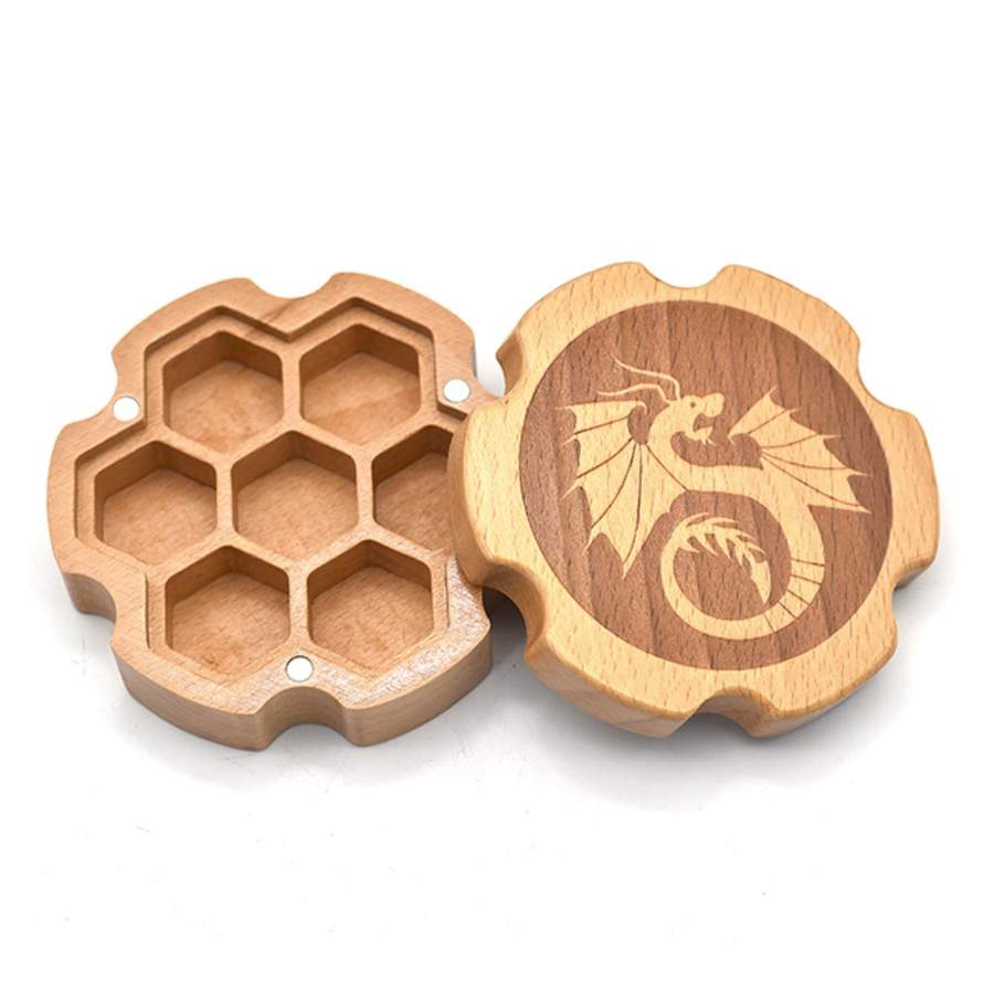 Hexagon Wooden Dice Box