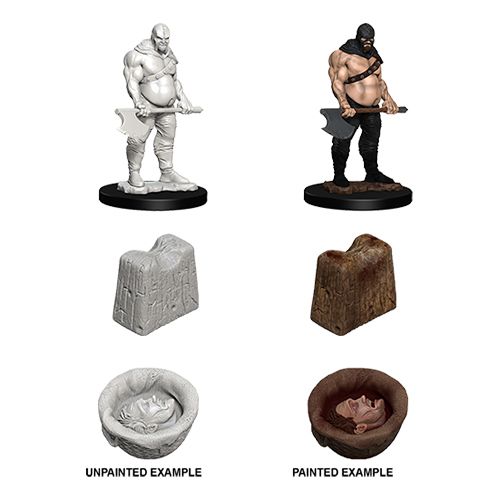 WizKids Deep Cuts Unpainted Miniatures: W6 Executioner & Chopping Block