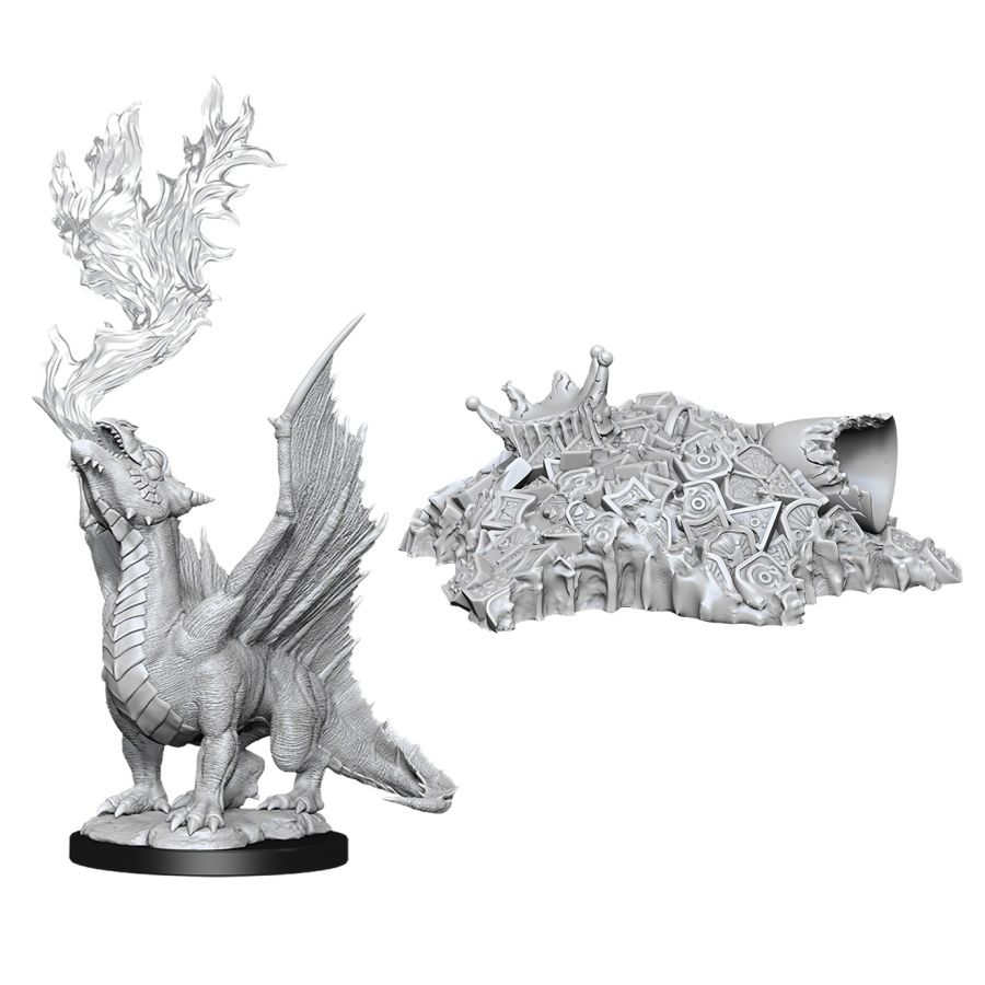 Dungeons & Dragons Nolzur`s Marvelous Unpainted Miniatures: W11 Gold Dragon Wyrmling & Small Treasure Pile