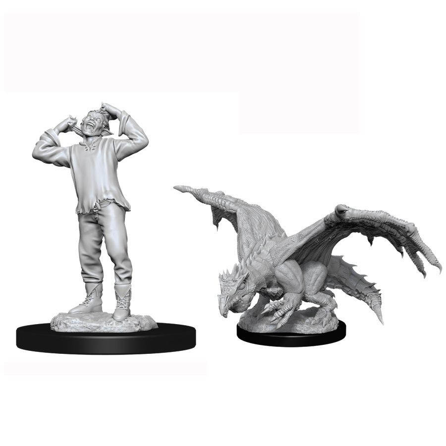 Dungeons & Dragons Nolzur`s Marvelous Unpainted Miniatures: W11 Green Dragon Wyrmling & Afflicted Elf