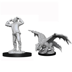 Dungeons & Dragons Nolzur`s Marvelous Unpainted Miniatures: W11 Green Dragon Wyrmling & Afflicted Elf
