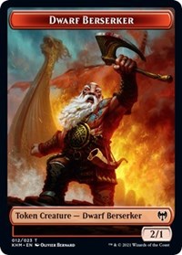 Dwarf Berserker // Tyvar Kell Emblem Double-sided Token [Kaldheim Tokens]