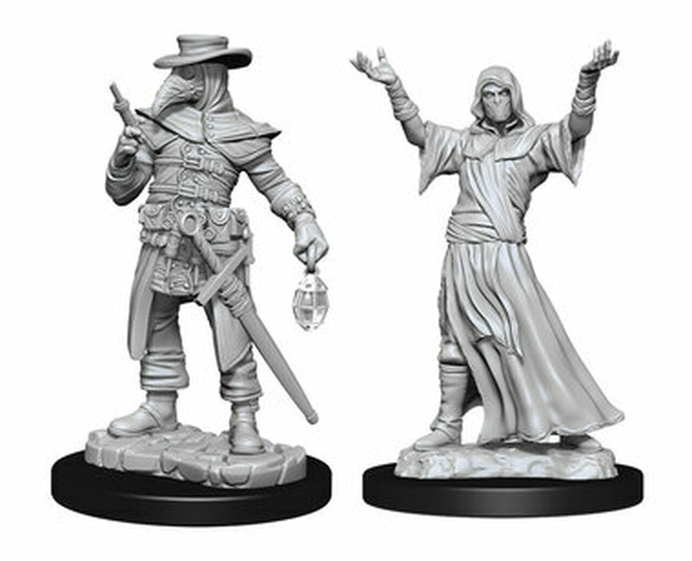 Pathfinder Deep Cuts Unpainted Miniatures: W15 Plague Doctor & Cultist