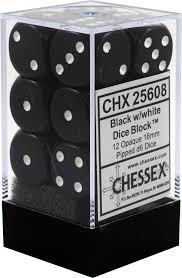 Chessex Opaque: 16mm D6 Dice Block