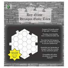 Dry Erase Dungeon Tiles - Pack of 33 Hexagon tiles