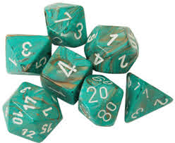 Chessex Marble: Polyhedral 7 Dice Set