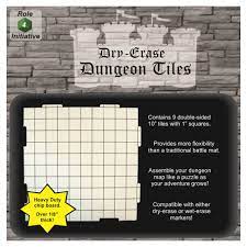Dry Erase Dungeon Tiles - Pack of 9 10" square tiles