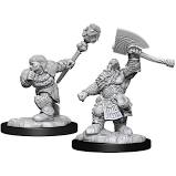 Magic the Gathering Unpainted Miniature W14 Dwarf Fighter & Dwarf Cleric