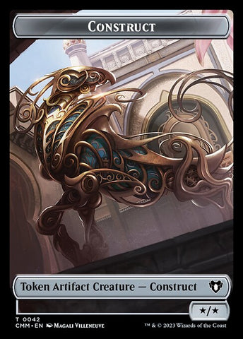 Zombie (0019) // Construct (0042) Double-Sided Token [Commander Masters Tokens]