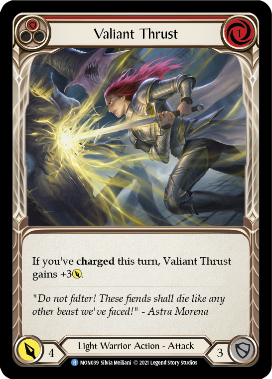 Valiant Thrust (Red) [MON039] (Monarch)  1st Edition Normal