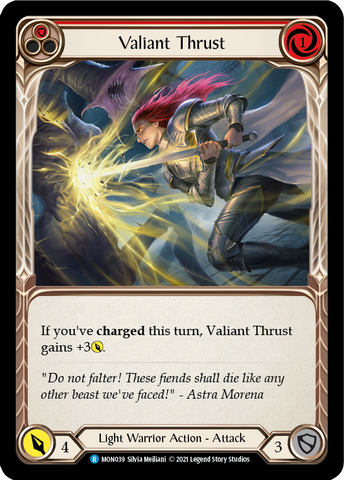 Valiant Thrust (Red) [MON039] (Monarch)  1st Edition Normal