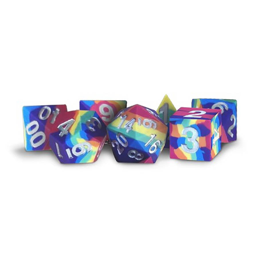 MDG Sharp Edge Silicone Rubber: Polyhedral 7 Dice Set