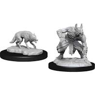 Dungeons & Dragons Nolzur`s Marvelous Unpainted Miniatures:  W14 Jackalwere & Jackal
